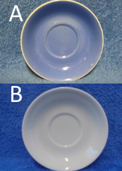 Arabia, tassi, pieni lautanen, sininen tai valkoinen, pikkukruunu, A1863