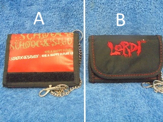 Ketjullinen lompakko, punainen School tai musta Lordi, V463