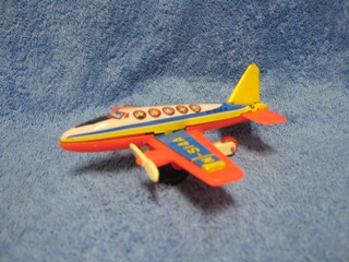 Metalli/muovi lentokone, vintage, kerily, E511