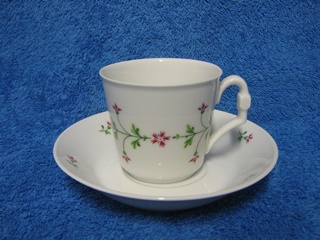 Heinrich Porzellan Hchst, Glassic, kahvikuppi ja tassi, pieni kukka, A1222