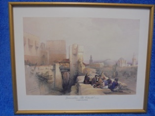 Jerusalem, uskonnollinen sisustustaulu, kapeat puukehykset, S1036