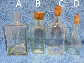 Sisustus- lasipullo, vrillinen tai kirkas, A1267