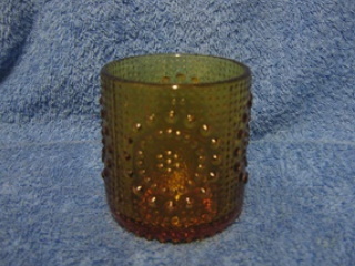 Riihimen lasi, amber/ ruskea juomalasi, Grapponia, Nanny Still, A1456