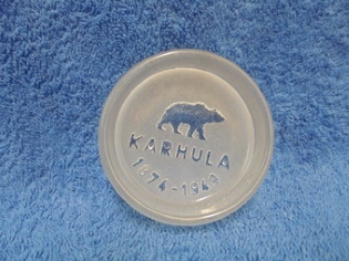 Karhula 1874-1949, pieni lasinen kippo, lasialunen, A146