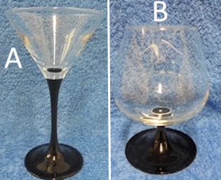 Luminarc, marttiini- tai konjakkilasi, Domino, musta jalkainen, A1910