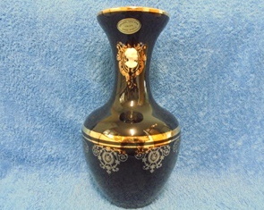 Italialainen koboltinsinen/ kulta lasimaljakko, A1900