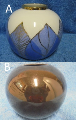 Pyre pieni maljakko, sininen/ kulta tai musta, A2331