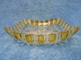 Walther Glas, tarjoilukulho, Komet, kirkas/ keltainen, vintage, A3065