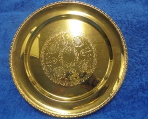 S metall, kullattu pyre tarjoilulautanen, A3083