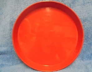 Baret Ware, punainen pyre peltitarjotin, vintage, A3212