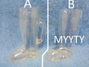 Lasinen kirkas oluttuoppi, Saapas, A643