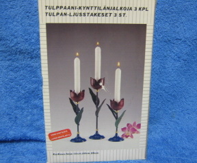 Tulppaani-kynttilnjalat 3kpl, metalliset, A963