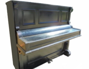 Vanha musta piano, pystypiano, soitto/koriste/rekvisiitta, B32