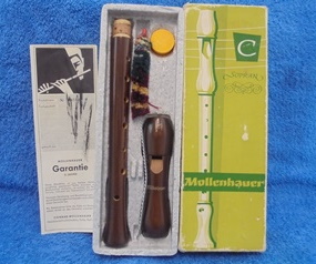 Mollenhauer, puinen vanha nokkahuilu, sopran, vintage, B46