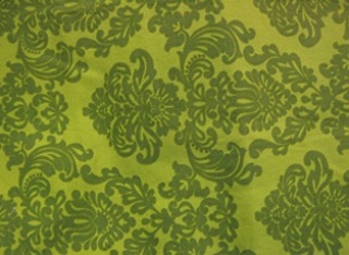 Paksuhko vihreä vanha kangaspala, kuvioitu, B562
