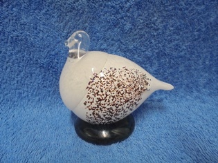 Miikki Oy, valkoinen lasilintu, ruskeat koristeet, A3324