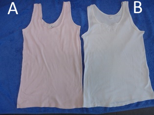 Naisten aluspaita, vaaleanpunainen ja valkoinen, V342