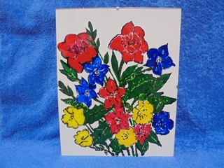 Vriks Kukka-taulu, sininen- keltainen- punainen, S388