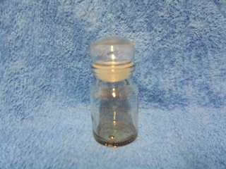 Container, pieni lasipurkki "kuplakannella", vintage, A1587