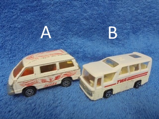 Majorette, pikkuauto, Toyota Lite Ace tai TWA minibussi, E538