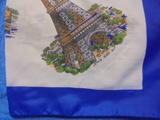 Pariisi-huivi, sininen/valkoinen, Pariisin rakennuksia, V165