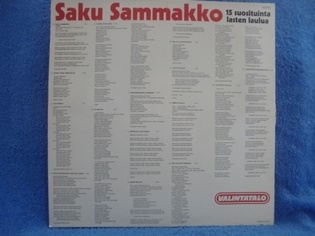 Saku Sammakko, 15 suosituinta lasten laulua, LP-levy, R1118