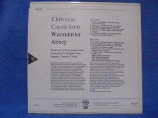 Christmas Carols from Westminister Abbey, 1968, LP-levy, M617