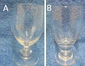 Kirkas jalallinen lasi, k�ytetty tavara, A1057