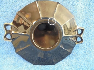 Hovmantorp, musta/kulta korvallinen lasinen tarjoiluvati, Royal, vintage, A1076