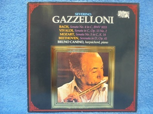 Severino Gazzelloni, 1980, Bach- Vivaldi- Mozart- Beethoven, LP-levy, M654