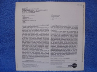 Mozart, Eine Kleine Nachtmusik Divertiment No.1, 1961, LP-levy, M650