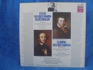 Mendelsson Violinkonzert, Beethoven Romanzen, LP-levy, M278