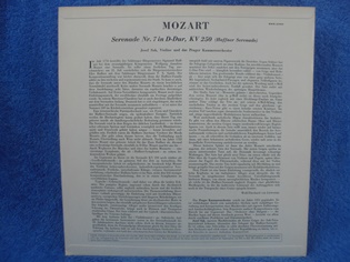 Mozart, Haffner Serenade Nr.t in D-dur, LP-levy, M283