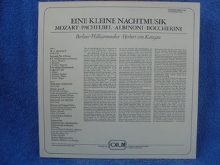 Eine Kleine Nachtmusik, Mozart- Pachelbel- Albinoni- Boccherini, 1976, LP, M282