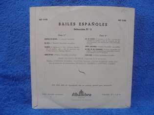 Bailes Espanoles selection 2, 1954, mini LP. M324