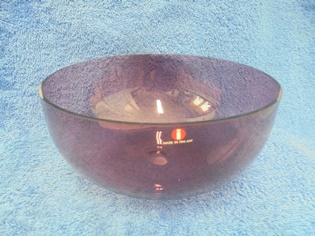 Iittala, lila lasinen tarjoilukulho, Timo Sarpaneva, A3425