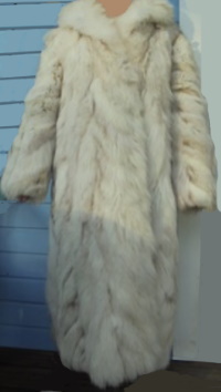 Naisten vaalea pitk� aito turkis takki, V290