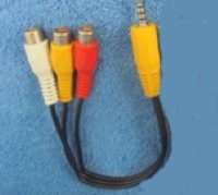 Video-kaapeli, sovitin, AV uros, 3x RCA naaras, S658