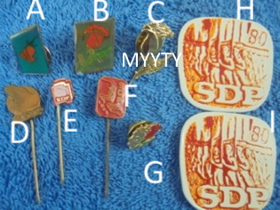 SDP, pinssi tai rintaneula, kerily, R249