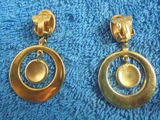 Toledo, klipsilliset Damascene-korvakorut, vintage, V1025