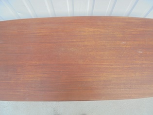 Tanskalainen Teak-sohvapyt metallisella lehtitelineell, vintage, H27