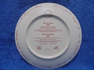 Arabia, seinlautanen, iti ja lapsi 1987, Edna Hibel, A3754