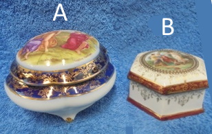 Saksalainen pieni korurasia, eroottinen kuva/ kulta, vintage, A1538