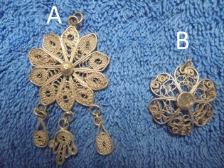 Filigraani riipus, vintage, V1032