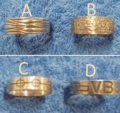 Hopeinen vanha luokkasormus, V868