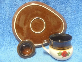 Kermansavi, aamiaissetti, �idin kuppi-  lautanen- munakuppi, Hein�, A3898