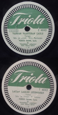 Veikko Tuomi, Vanhan vaahteran laulu/ Laitan laulun liitmhn, sellakka, M693