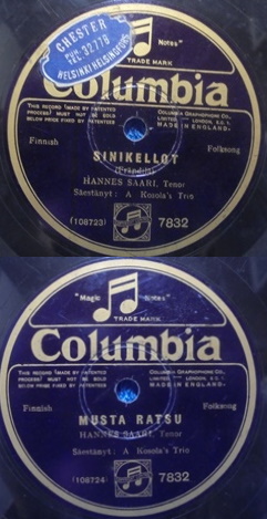 Hannes Saari, Sinikellot/ Musta Ratsu, Sellakka-��nilevy, M706