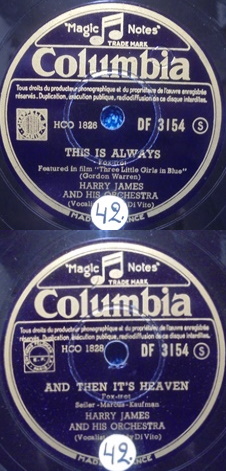 Harry James and orch, This is Always/ And Then it's Heaven, sellakka, M710