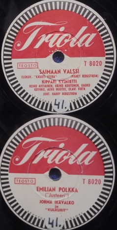 Kippari Kvintetti/ Jorma Ik�valko, Saimaan valssi/ Emilian polkka, M707